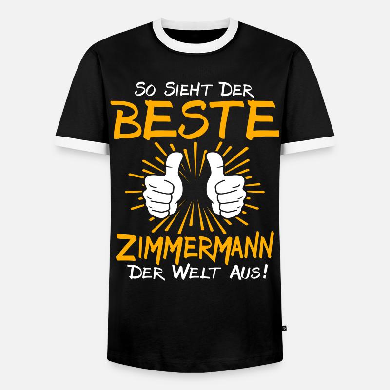 Zimmermann Geschenkidee - Männer Kontrast-T-Shirt - Schwarz/Weiß