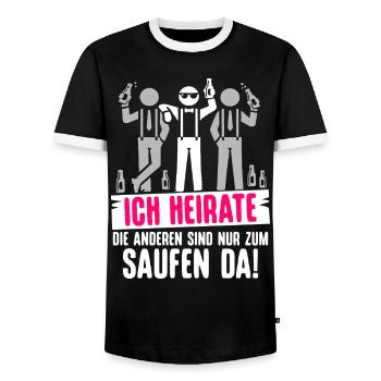 T-shirt du marié Enterrement de vie de garçon Garçons Enterrement de vie de garçon - T-shirt contrasté Homme - noir/blanc - Devant - AI Model Female 172 light (172cm) & AI Model Male 178 light (178cm)