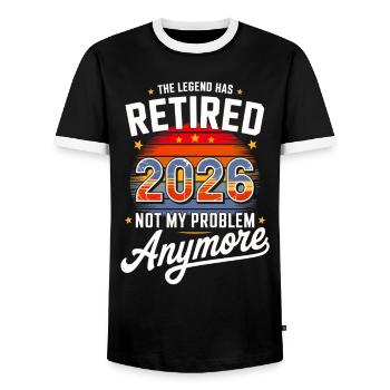 Retired 2026 Funny Retirement Graphic Women Men - T-shirt contrasté Homme - noir/blanc - Devant - AI Model Female 172 light (172cm) & AI Model Male 178 light (178cm)