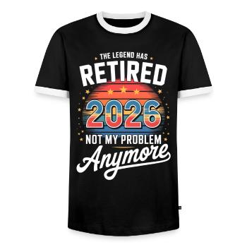 Retired 2026 Funny Retirement Graphic Women Men - T-shirt contrasté Homme - noir/blanc - Devant - AI Model Female 172 light (172cm) & AI Model Male 178 light (178cm)
