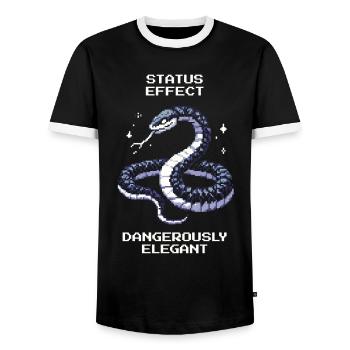 Dangereusement élégant | Attitude de serpent - T-shirt contrasté Homme - noir/blanc - Devant - AI Model Female 172 light (172cm) & AI Model Male 178 light (178cm)
