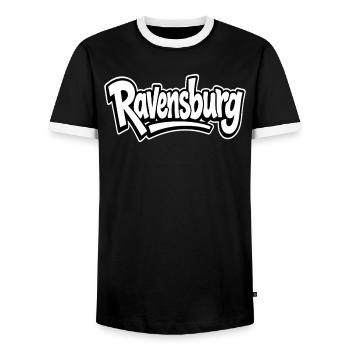 Collection d’éventail Ravensburg Heimat - T-shirt contrasté Homme - noir/blanc - Devant - AI Model Female 172 light (172cm) & AI Model Male 178 light (178cm)