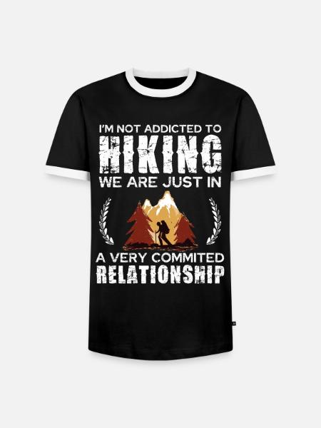 Hiking Commitment Tee Design - Men's Ringer Shirt - black/white