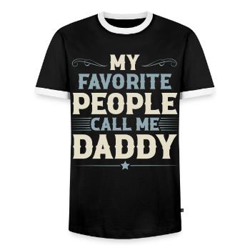 Papa Vater Vatertag - Männer Kontrast-T-Shirt - Schwarz/Weiß - Vorne - AI Model Female 172 light (172cm) & AI Model Male 178 light (178cm)