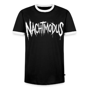Nuit - T-shirt contrasté Homme - noir/blanc - Devant - AI Model Female 172 light (172cm) & AI Model Male 178 light (178cm)