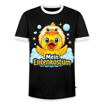Mon costume de canard Carnaval drôle Canard Carnaval - T-shirt contrasté Homme - noir/blanc - Devant - AI Model Female 172 light (172cm) & AI Model Male 178 light (178cm)