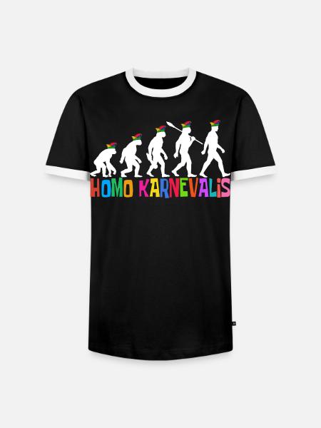Homo Carnival | Evolution of Fools, Shrovetide - Men's Ringer Shirt - black/white