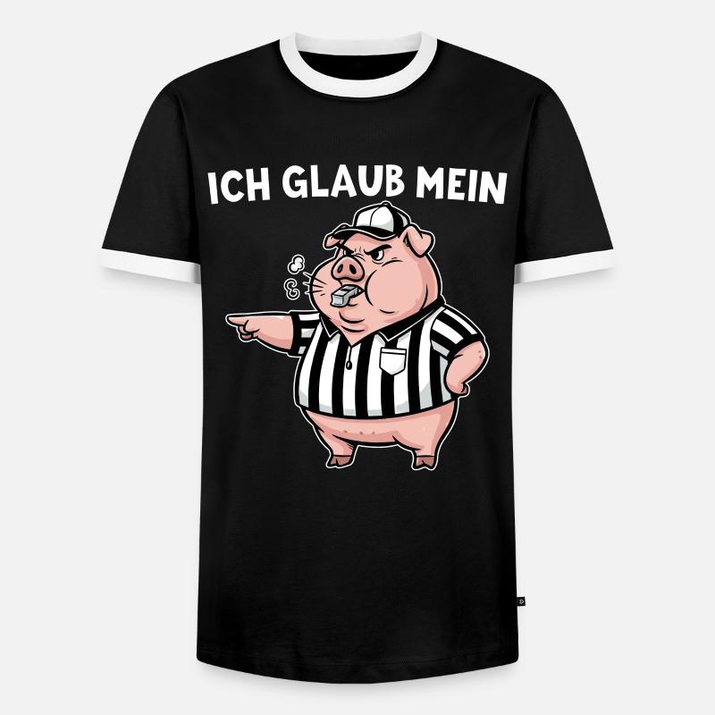 Referee My Pig Whistles - Referee - Men's Ringer Shirt - black/white