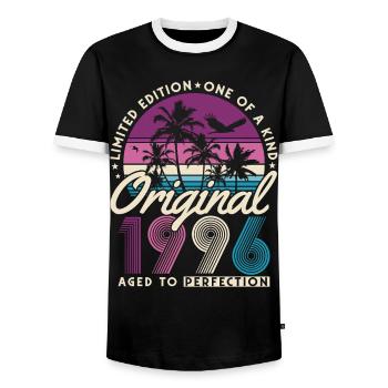 Cadeau rétro pour le 30e anniversaire 1996 - T-shirt contrasté Homme - noir/blanc - Devant - AI Model Female 172 light (172cm) & AI Model Male 178 light (178cm)