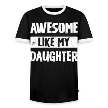 Awesome Like My Daughter - Men's Ringer Shirt - black/white - Front - AI Model Female 172 light (172cm) & AI Model Male 178 light (178cm)