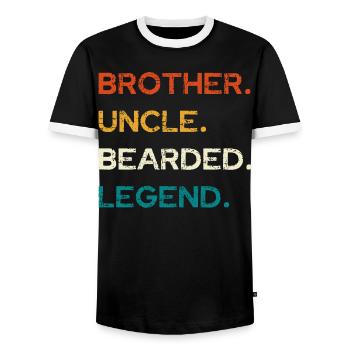 Bearded Legend: Bruder und Onkel - Männer Kontrast-T-Shirt - Schwarz/Weiß - Vorne - AI Model Female 172 light (172cm) & AI Model Male 178 light (178cm)