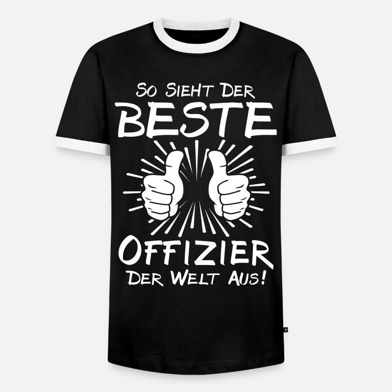 Bester Offizier - Männer Kontrast-T-Shirt - Schwarz/Weiß