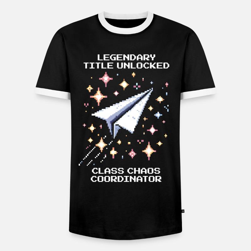 Legendärer Titel freigeschaltet | Klassenchaos - Männer Kontrast-T-Shirt - Schwarz/Weiß