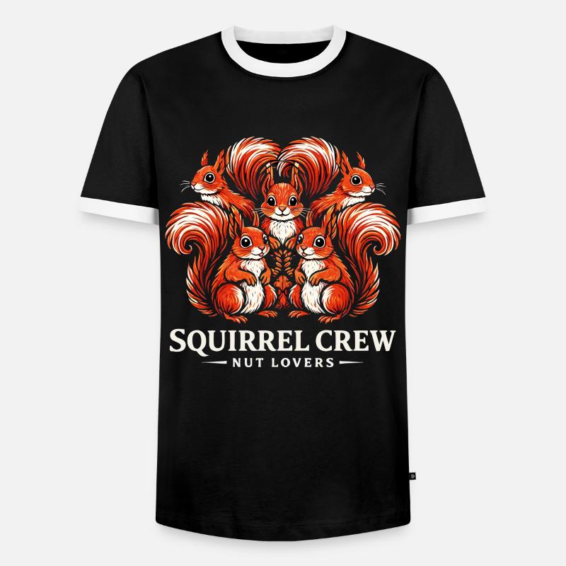 Squirrel Crew - Nut Lovers Eichhörnchen Gang - Männer Kontrast-T-Shirt - Schwarz/Weiß