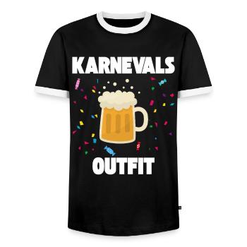 Carnival Costume Carnival Costume Funny Outfit - Men's Ringer Shirt - black/white - Front - AI Model Female 172 light (172cm) & AI Model Male 178 light (178cm)