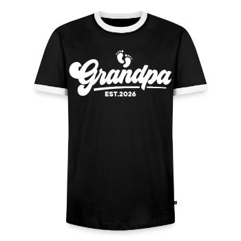 Opa 2026 - Stolzer Opa - Geschenkidee - Männer Kontrast-T-Shirt - Schwarz/Weiß - Vorne - AI Model Female 172 light (172cm) & AI Model Male 178 light (178cm)