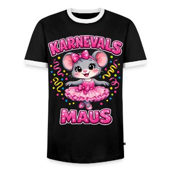 Carnival Mouse Carnival Confetti Gift - Men's Ringer Shirt - black/white - Front - AI Model Female 172 light (172cm) & AI Model Male 178 light (178cm)
