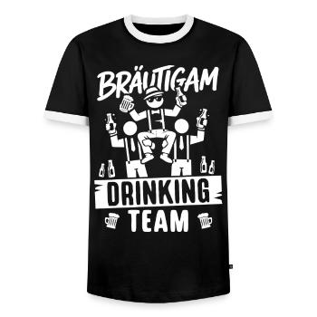 T-shirt de fête de garçon Hommes Grondement de fête de garçon - T-shirt contrasté Homme - noir/blanc - Devant - AI Model Female 172 light (172cm) & AI Model Male 178 light (178cm)