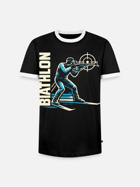 Biathlon Passion Liebhaber Geschenk - Männer Kontrast-T-Shirt - Schwarz/Weiß