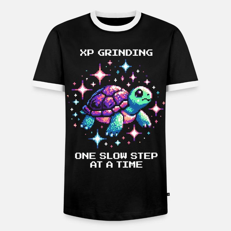 Grinding XP | Turtle - Men's Ringer Shirt - black/white