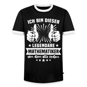 Légende du mathématicien - T-shirt contrasté Homme - noir/blanc - Devant - AI Model Female 172 light (172cm) & AI Model Male 178 light (178cm)
