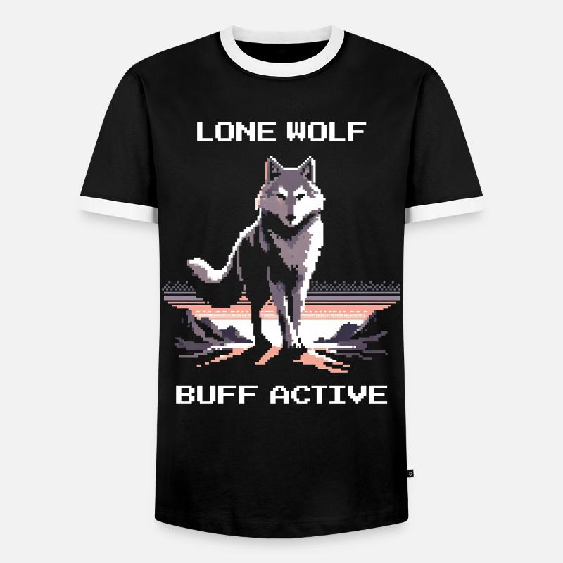 Lone Wolf active | Wolf Power - Men's Ringer Shirt - black/white