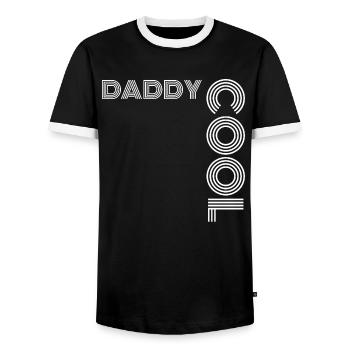 Daddy Cool Father Gift - Men's Ringer Shirt - black/white - Front - AI Model Female 172 light (172cm) & AI Model Male 178 light (178cm)