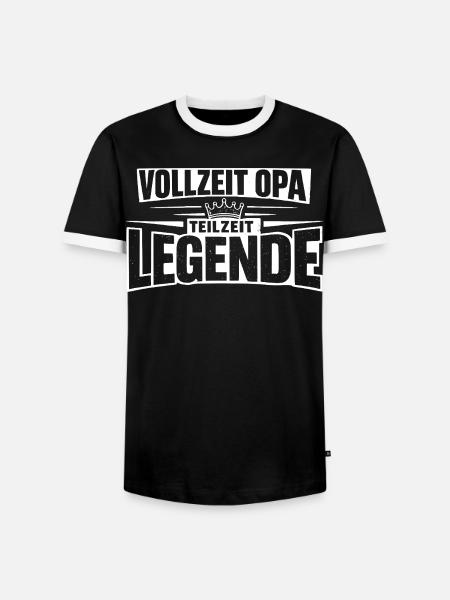 Vollzeit Opa, Teilzeit Legende - Männer Kontrast-T-Shirt - Schwarz/Weiß