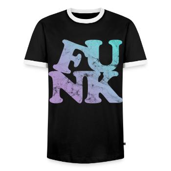 Funk Musik - Männer Kontrast-T-Shirt - Schwarz/Weiß - Vorne - AI Model Female 172 light (172cm) & AI Model Male 178 light (178cm)