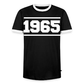 1965 Cadeau rétro 1965 - T-shirt contrasté Homme - noir/blanc - Devant - AI Model Female 172 light (172cm) & AI Model Male 178 light (178cm)
