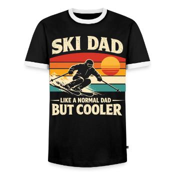Ski Dad Retro Vintage Skifahrer Papa Geschenk - Männer Kontrast-T-Shirt - Schwarz/Weiß - Vorne - AI Model Female 172 light (172cm) & AI Model Male 178 light (178cm)