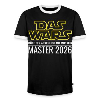 Master 2026 Das wars - Männer Kontrast-T-Shirt - Schwarz/Weiß - Vorne - AI Model Female 172 light (172cm) & AI Model Male 178 light (178cm)