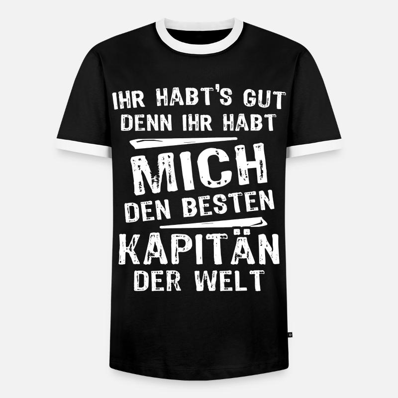 captain - Men's Ringer Shirt - black/white