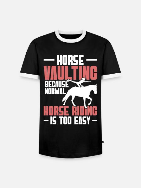 Pferdesprung Mädchen Pferdegymnastik Lungenpferd - Männer Kontrast-T-Shirt - Schwarz/Weiß