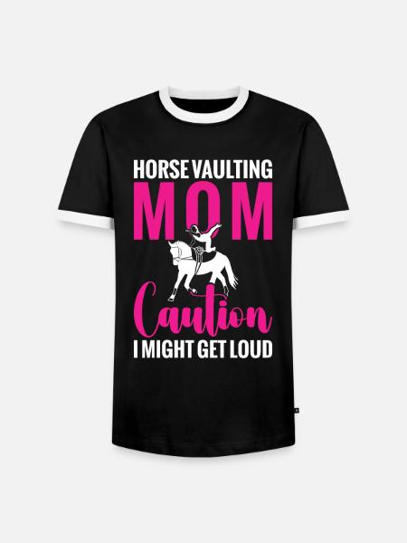 Pferdesprung-Mutter Künstlerische Reiter-Lunger - Männer Kontrast-T-Shirt - Schwarz/Weiß