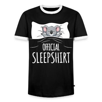 Koala Sleepshirt - Men's Ringer Shirt - black/white - Front - AI Model Female 172 light (172cm) & AI Model Male 178 light (178cm)