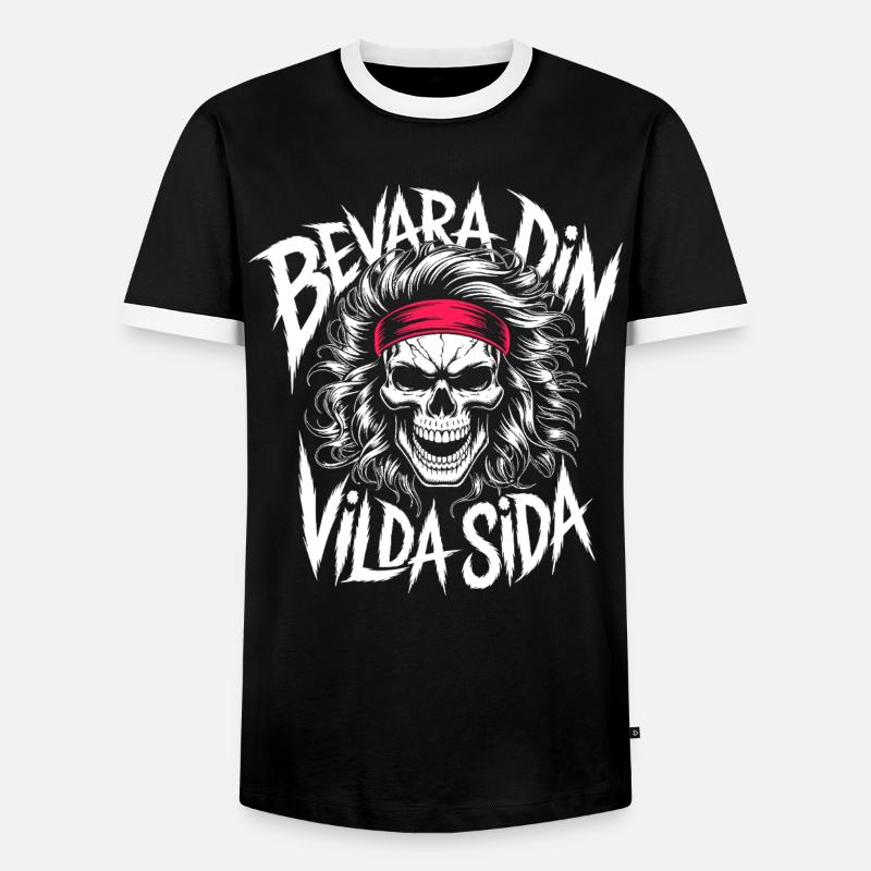 Wild Side Skull - Men's Ringer Shirt - black/white