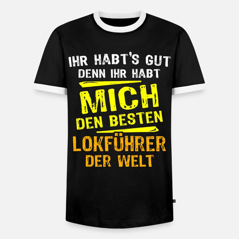 Train Driver Gift - Men's Ringer Shirt - black/white