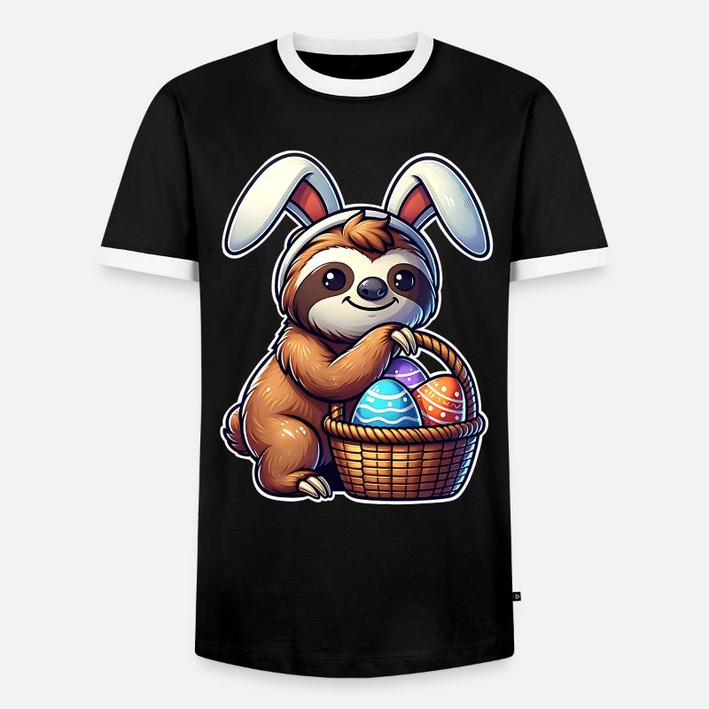 Easter Sloth - Men's Ringer Shirt - black/white
