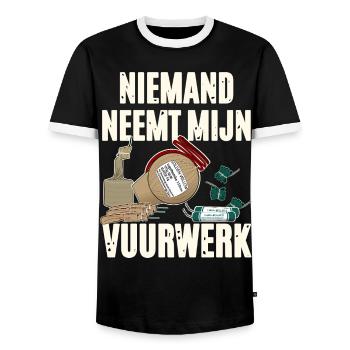 Parti Vuurwerk - T-shirt contrasté Homme - noir/blanc - Devant - AI Model Female 172 light (172cm) & AI Model Male 178 light (178cm)