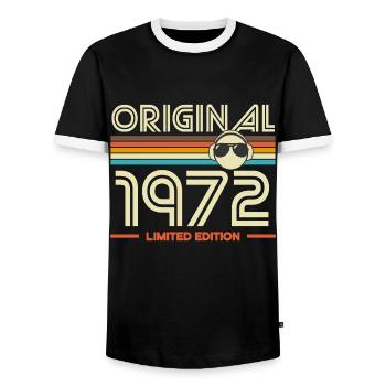 Original 1972 Vintage Groove - T-shirt contrasté Homme - noir/blanc - Devant - AI Model Female 172 light (172cm) & AI Model Male 178 light (178cm)