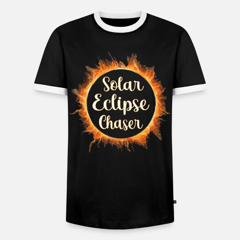 Solar eclipse chaser - Männer Kontrast-T-Shirt - Schwarz/Weiß
