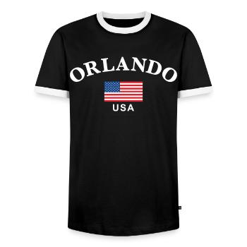 Orlando, USA - Männer Kontrast-T-Shirt - Schwarz/Weiß - Vorne - AI Model Female 172 light (172cm) & AI Model Male 178 light (178cm)