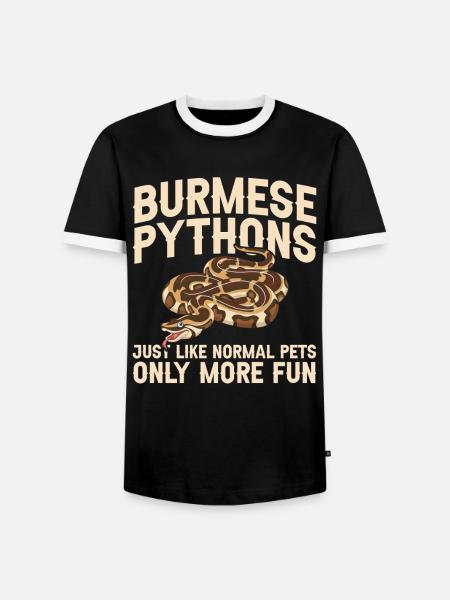 Burmesische Python liefert Schlangenliebhaber-Reptilienpfleger - Männer Kontrast-T-Shirt - Schwarz/Weiß