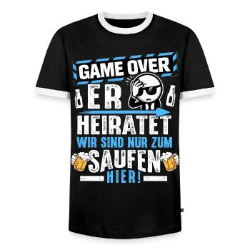 T-shirt masculin Rumbling Enterrement de vie de garçon Enterrement de vie de garçon - T-shirt contrasté Homme - noir/blanc - Devant - AI Model Female 172 light (172cm) & AI Model Male 178 light (178cm)