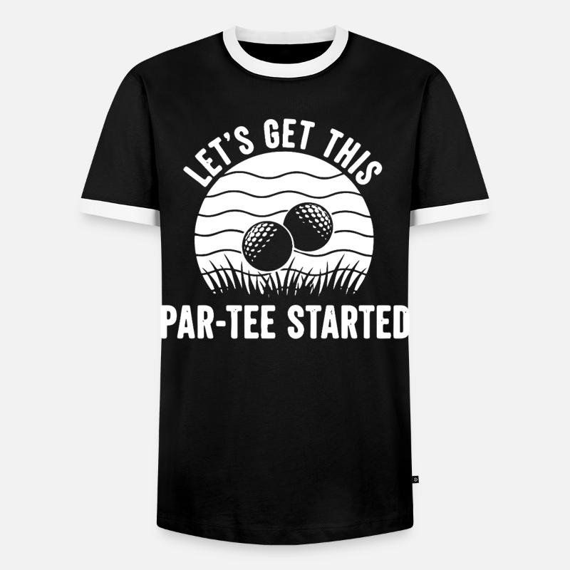 Par Tee Golf Spruch - Männer Kontrast-T-Shirt - Schwarz/Weiß