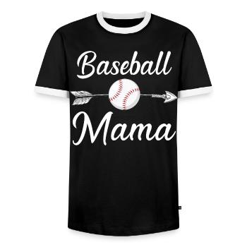 Maman de baseball Maman mignonne Amoureuse de baseball - T-shirt contrasté Homme - noir/blanc - Devant - AI Model Female 172 light (172cm) & AI Model Male 178 light (178cm)