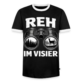 Jäger Reh Visier Jagd Geschenk - Männer Kontrast-T-Shirt - Schwarz/Weiß - Vorne - AI Model Female 172 light (172cm) & AI Model Male 178 light (178cm)