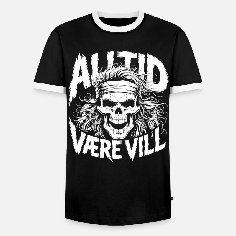 Bleib wild, Schädel - Männer Kontrast-T-Shirt - Schwarz/Weiß