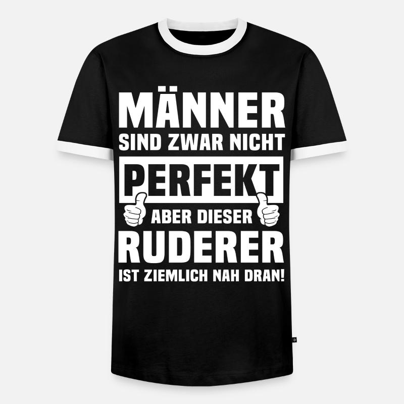 Ruderer - Männer Kontrast-T-Shirt - Schwarz/Weiß